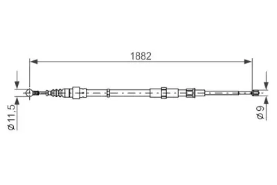 Cable de accionamiento, freno de estacionamiento BOSCH 1 987 482 193 Máxima Calidad